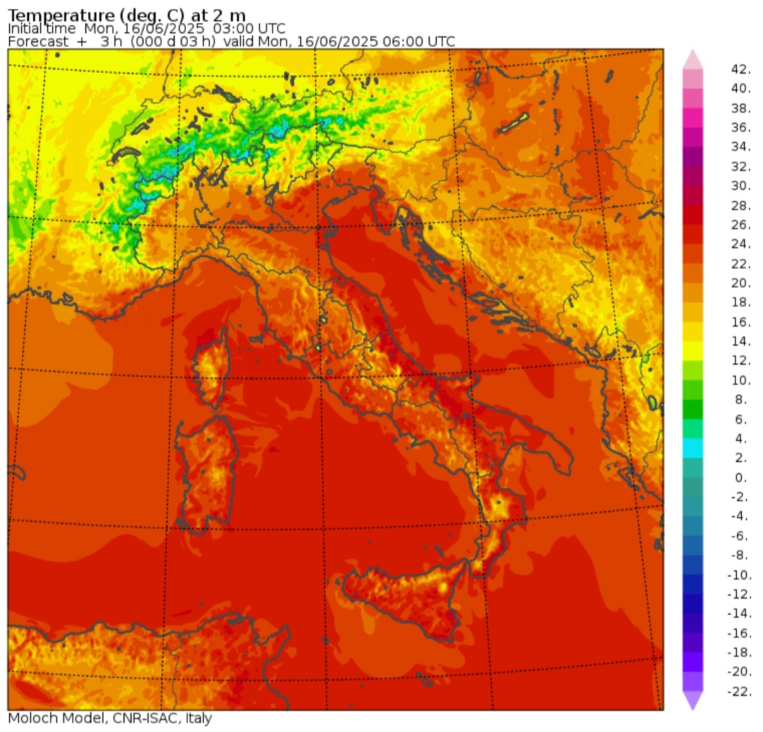 Temperature minime 16 giugno