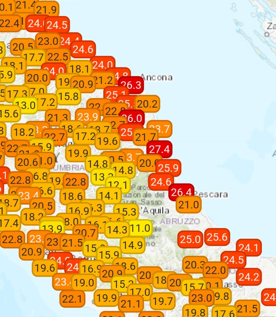 Temperature minime Adriatico