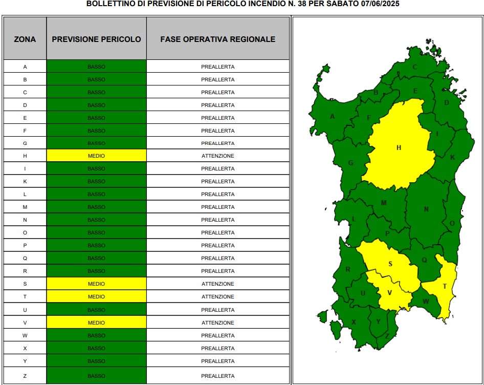 allerta incendi sardegna 7 giugno