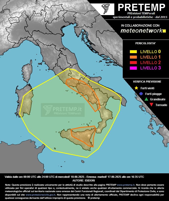 allerta meteo oggi 18 giugno