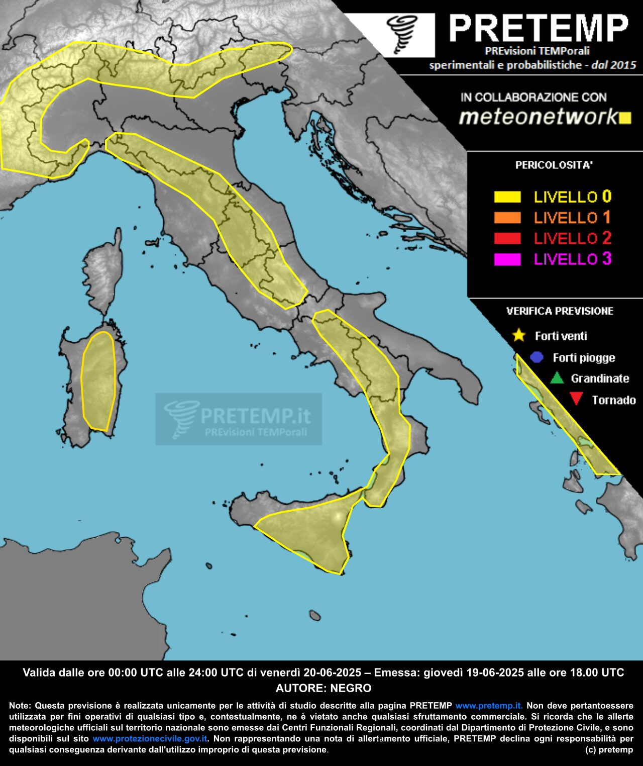 allerta meteo oggi 20 giugno