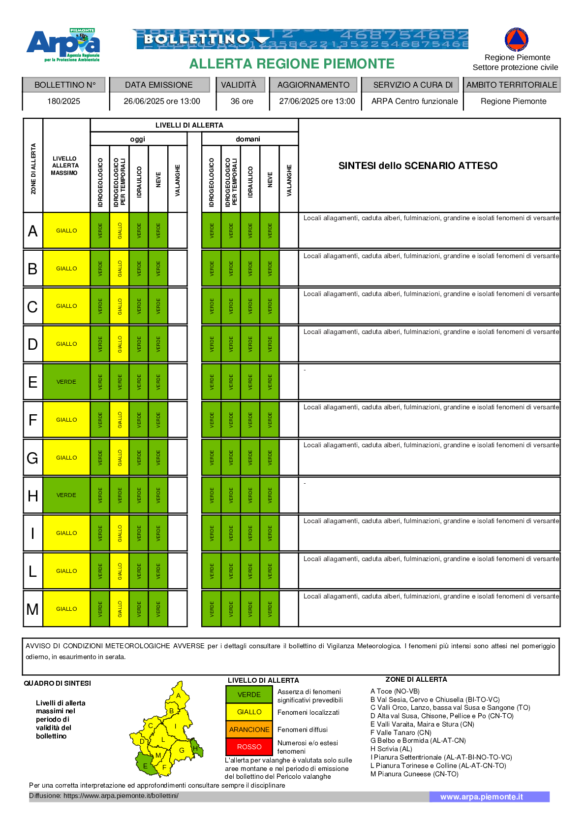 allerta meteo piemonte