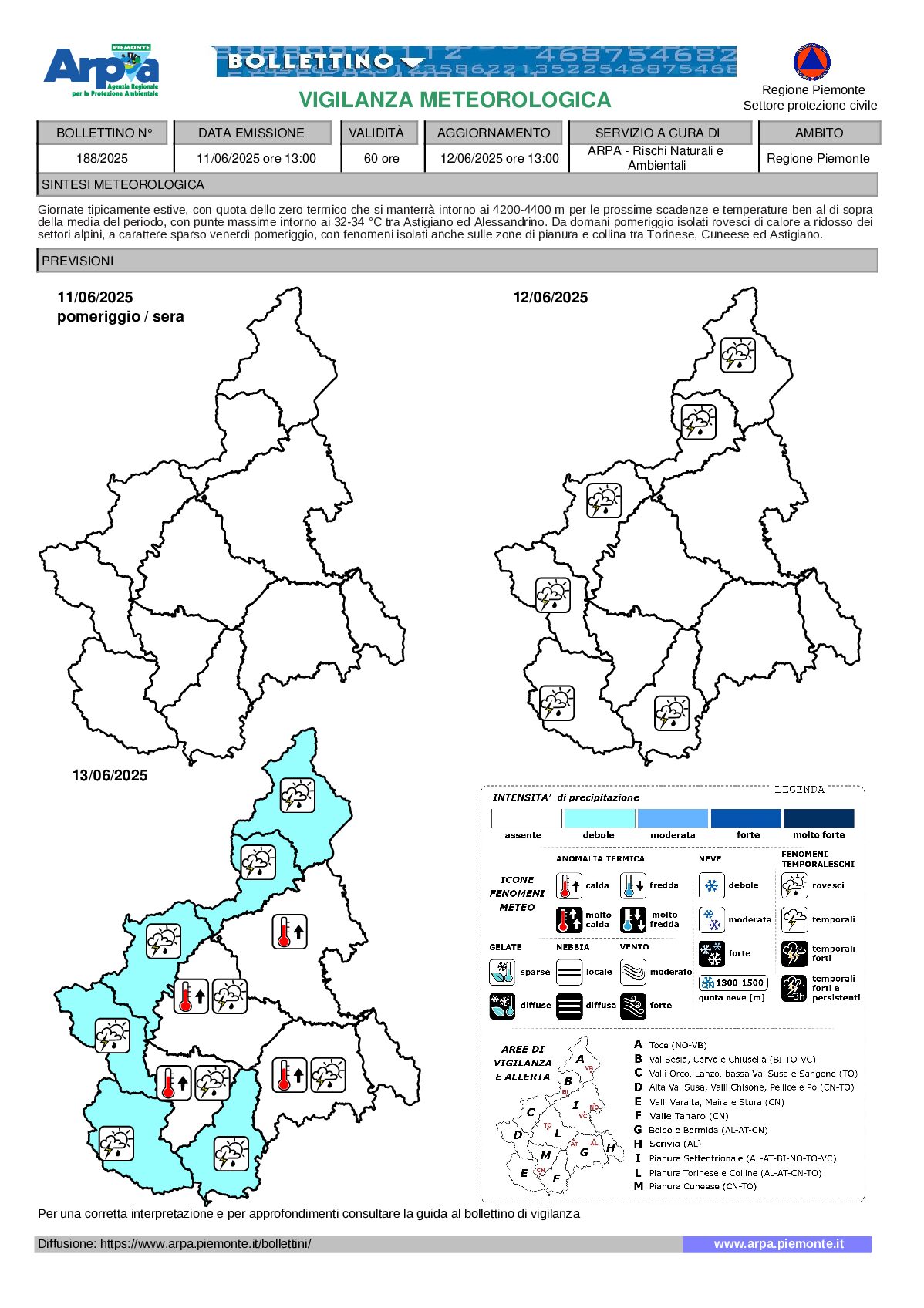allerta meteo piemonte rovesci calod