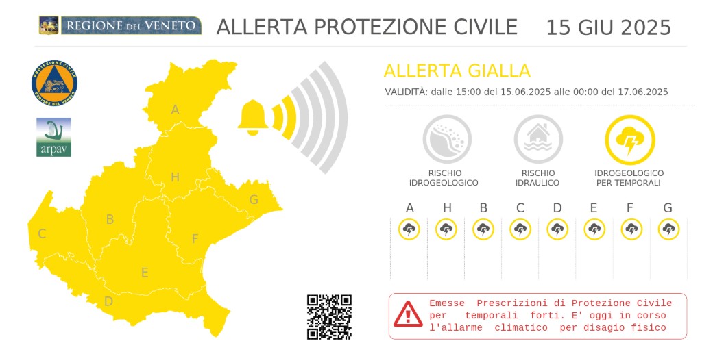 allerta meteo veneto 15-16 giugno
