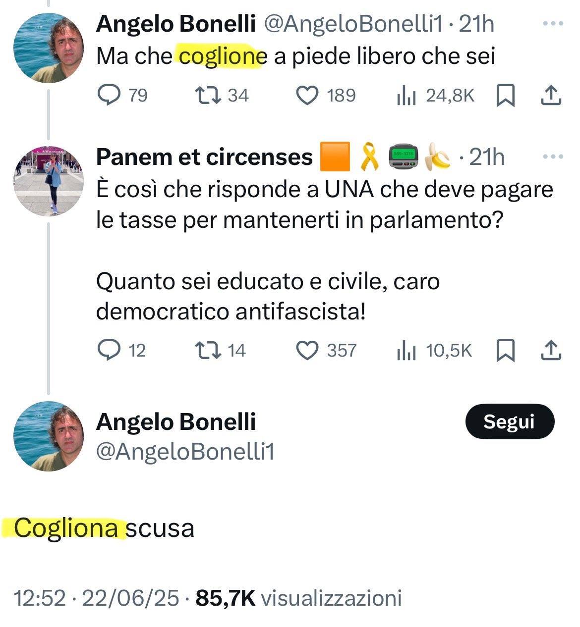 bonelli insulti social