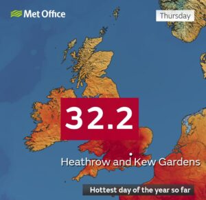 caldo regno unito 19 giugno 2025