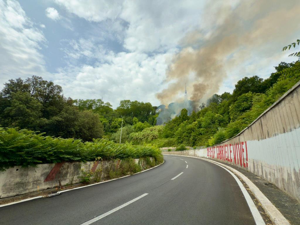 incendio roma monte mario