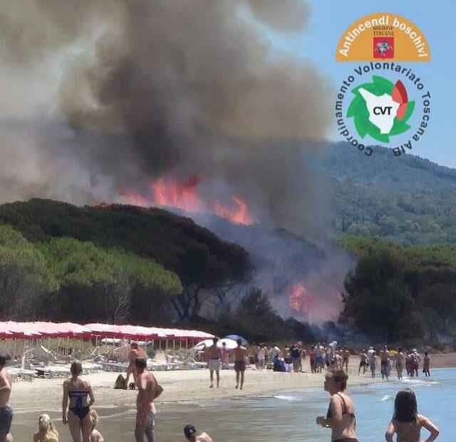 incendio scarlino toscana