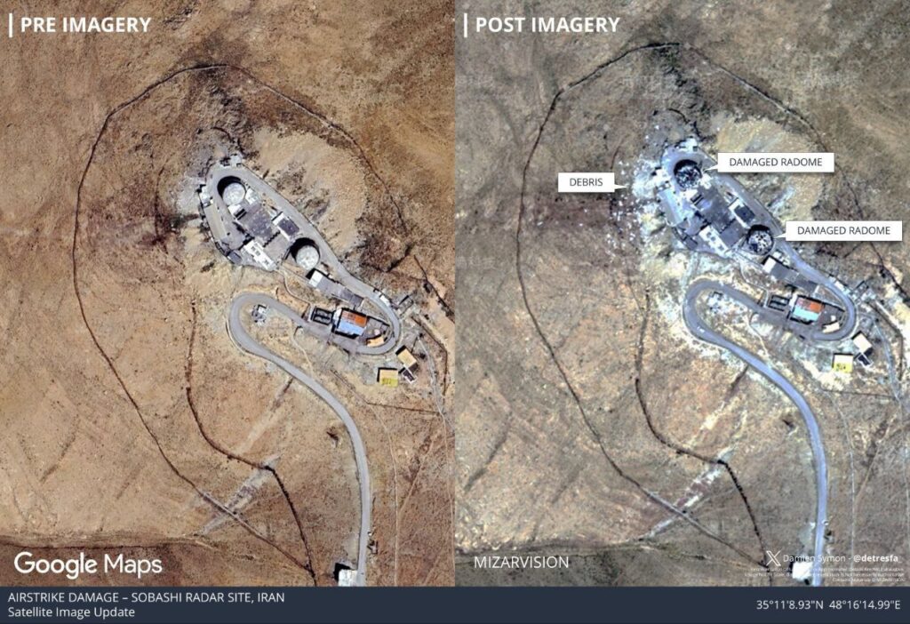satelliti radar iran distrutti