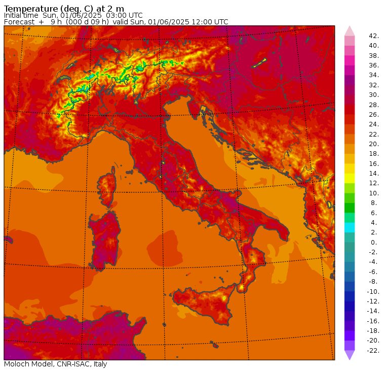 temperature massime 1 giugno