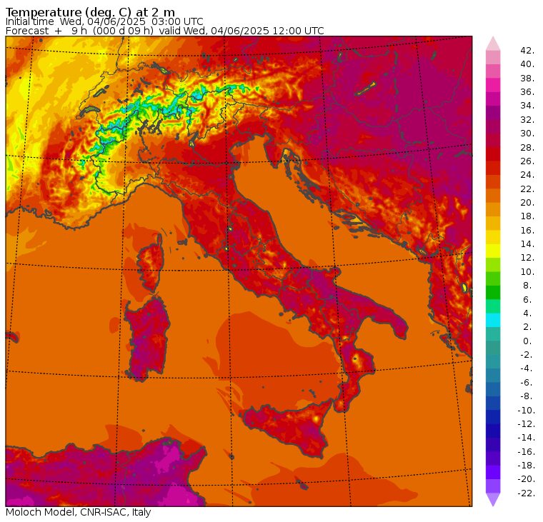 temperature massime 4 giugno