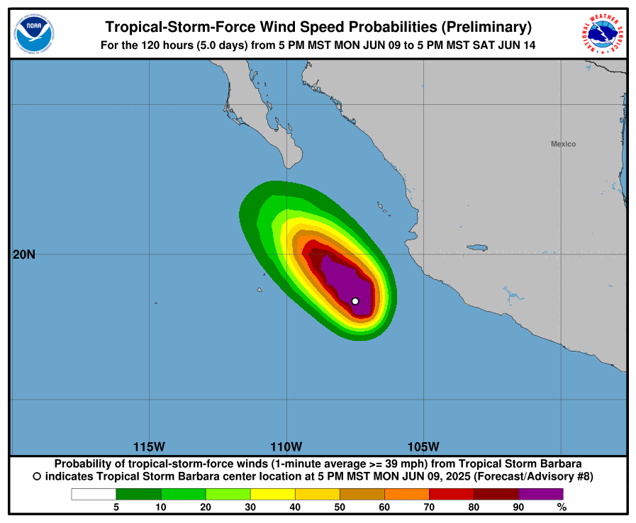 tempesta tropicale uragano barbara