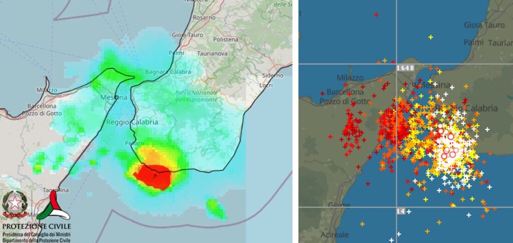 temporali maltempo stretto messina reggio calabria sicilia