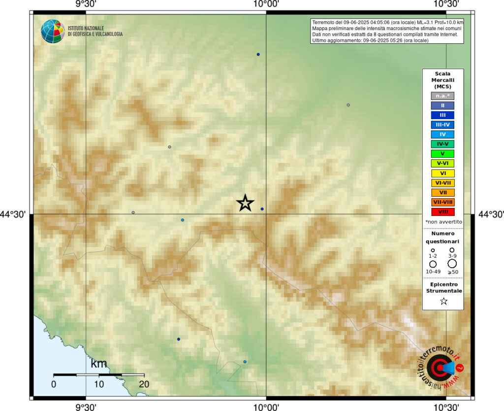 terremoto berceto parma emilia romagna
