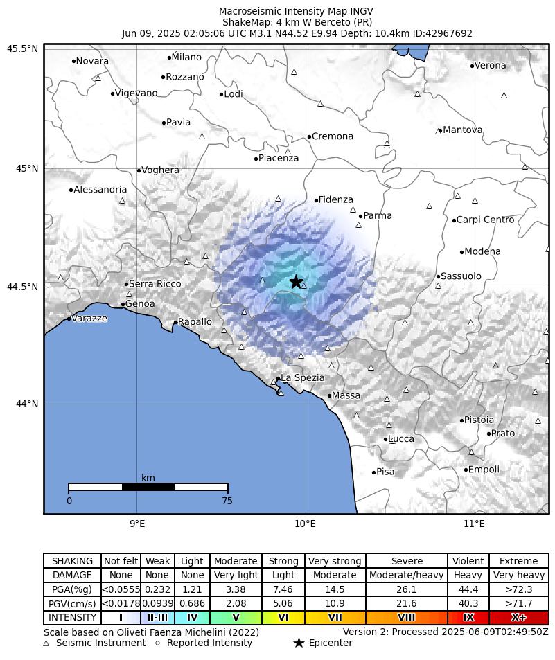 terremoto berceto parma emilia romagna