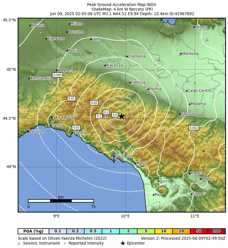 terremoto berceto parma emilia romagna