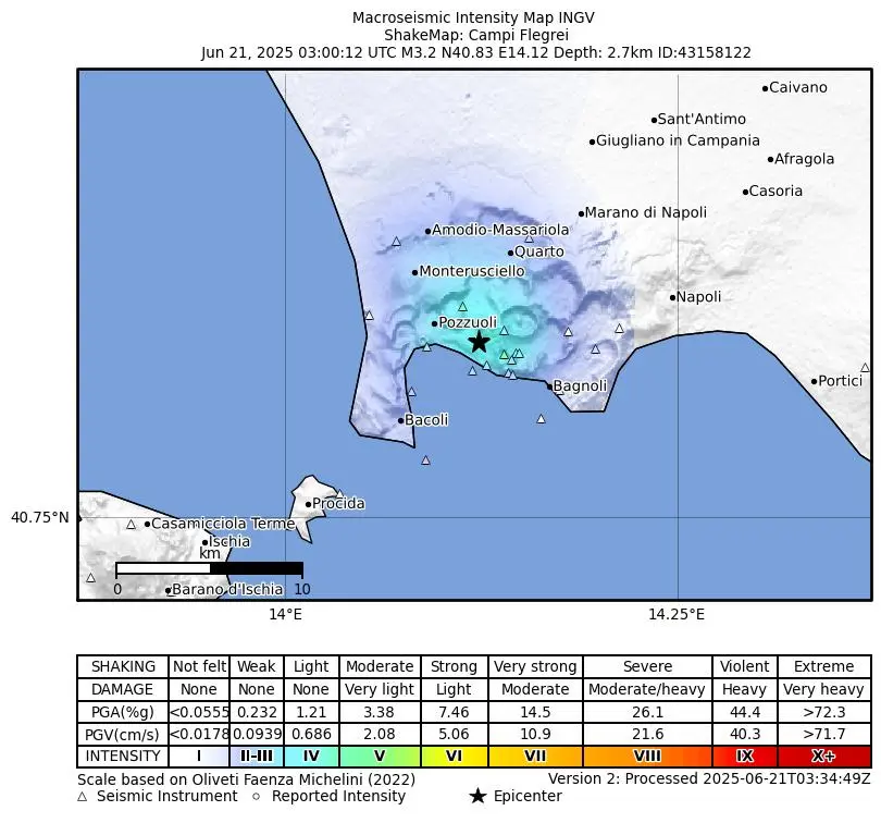 terremoto campi flegrei napoli pozzuoli campania