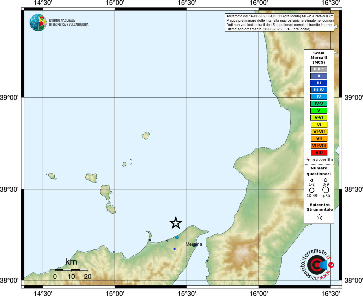 Terremoto al largo della Sicilia, avvertito a Messina e provincia | DATI e MAPPE