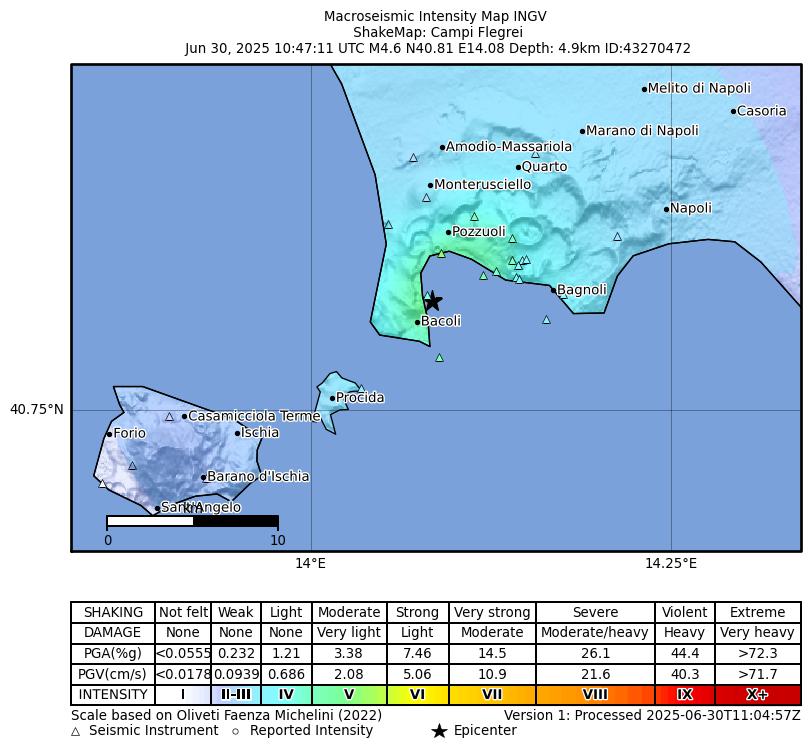 terremoto oggi napoli pozzuoli campi flegrei
