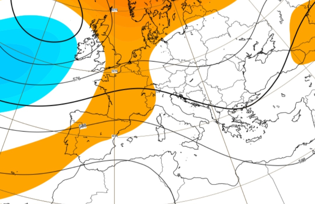 Anomalie geopotenziali 500 hPa 14-20 luglio