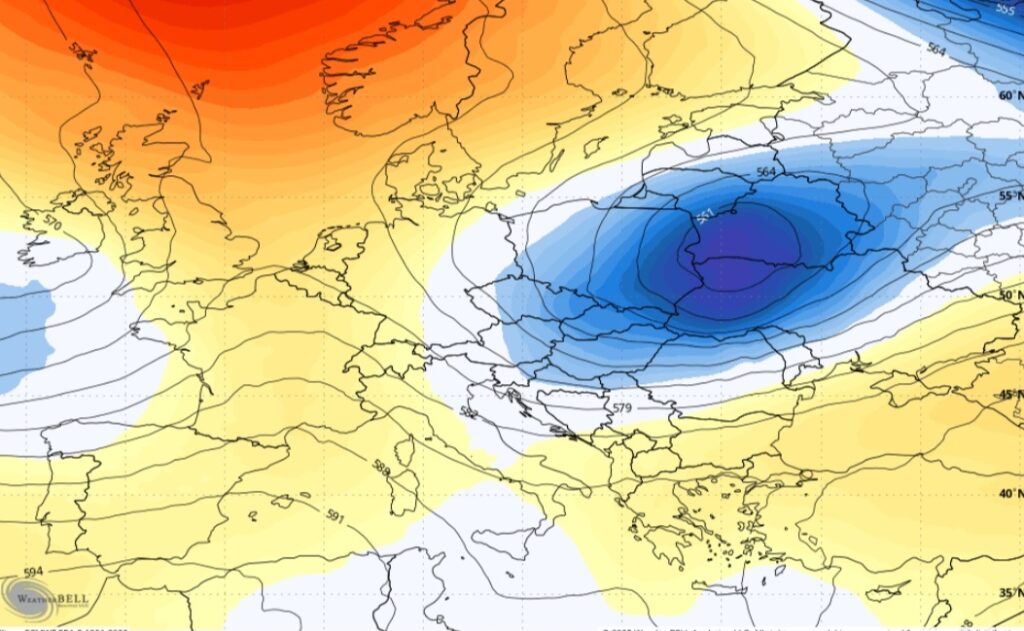 Anomalie geopotenziali 500 hpa 19 luglio