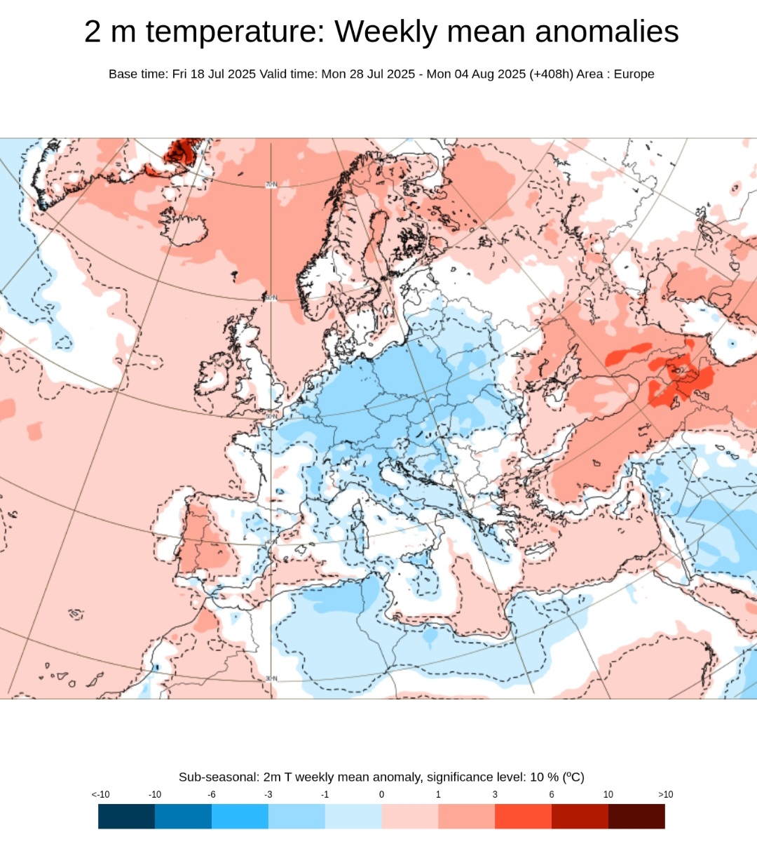 Anomalie temperature 28 luglio-4 agosto