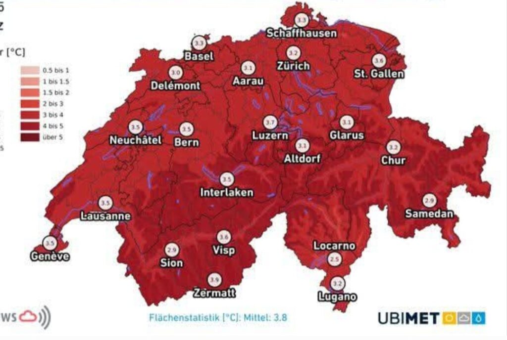 Caldo record Svizzera