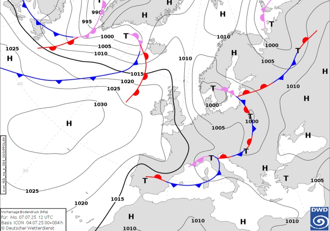 Carta sinottica 7 luglio
