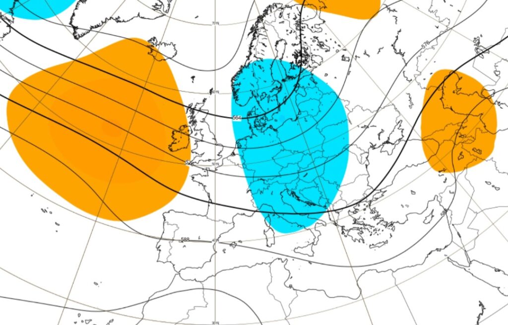 ECMWF anomalie 500 hpa 28 luglio-4 agosto