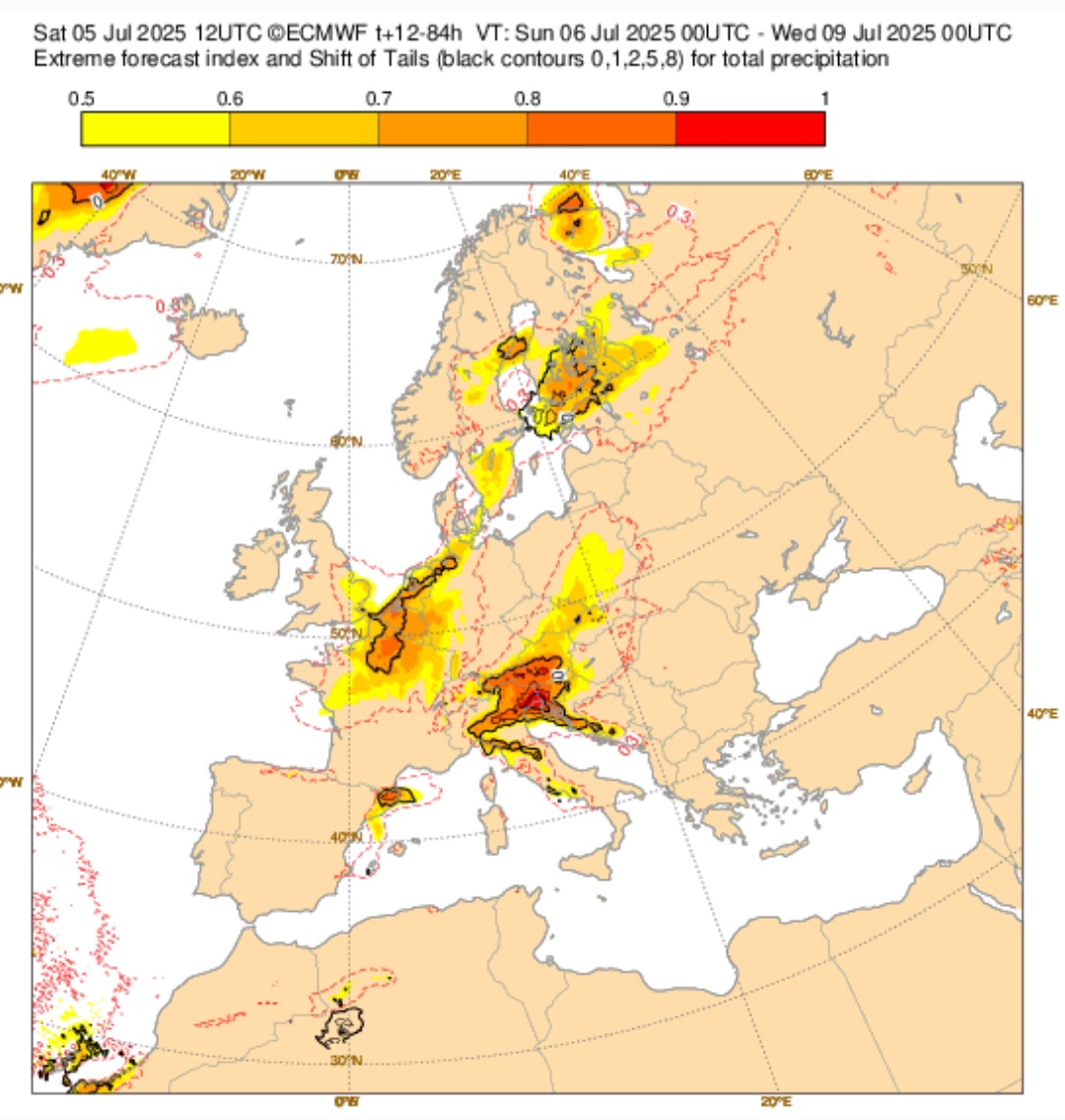 EFI ECMWF 6 luglio