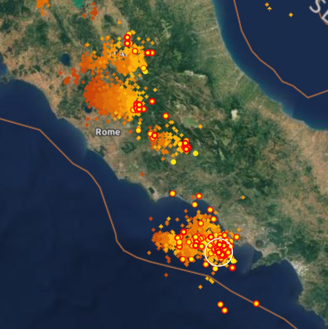 Fulmini centro Italia 7 luglio