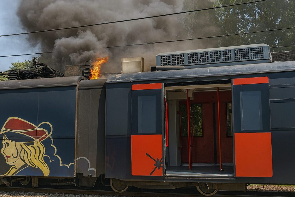 Incendio treno