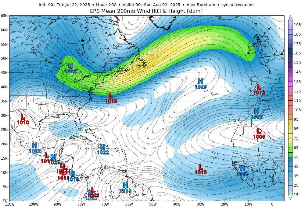 Jet stream atlantico