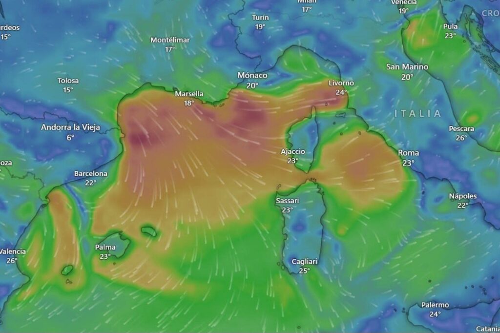 Maestrale nel Mediterraneo