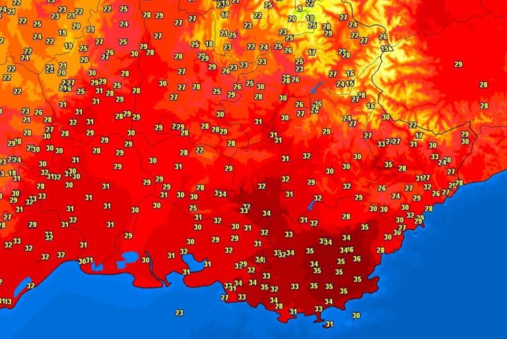Meteo Francia foehn 16 luglio