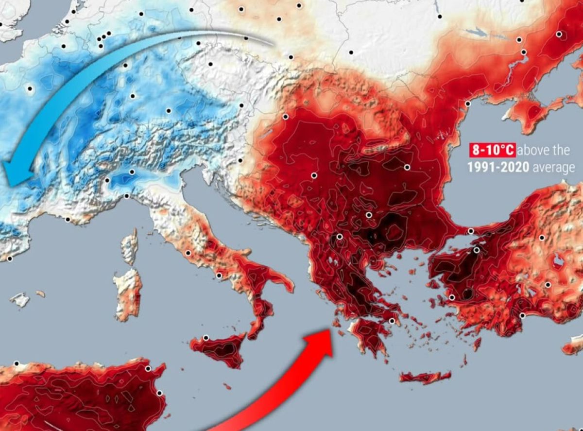 Caldo estremo nei Balcani e nel Mediterraneo orientale: temperature fino a 44°C e rischi per energia e ambiente