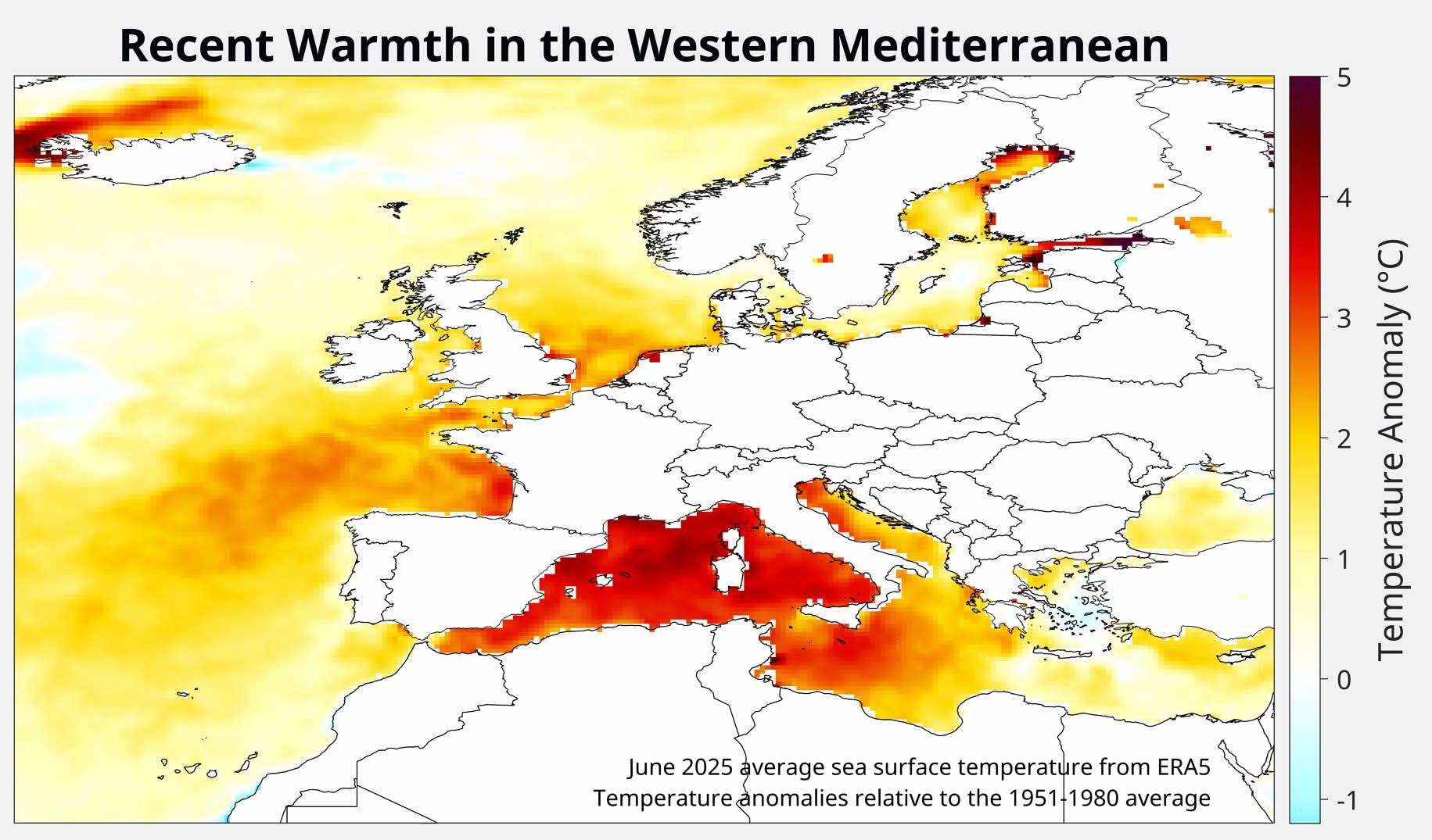 Ondata di calore Mediterraneo giugno 2025