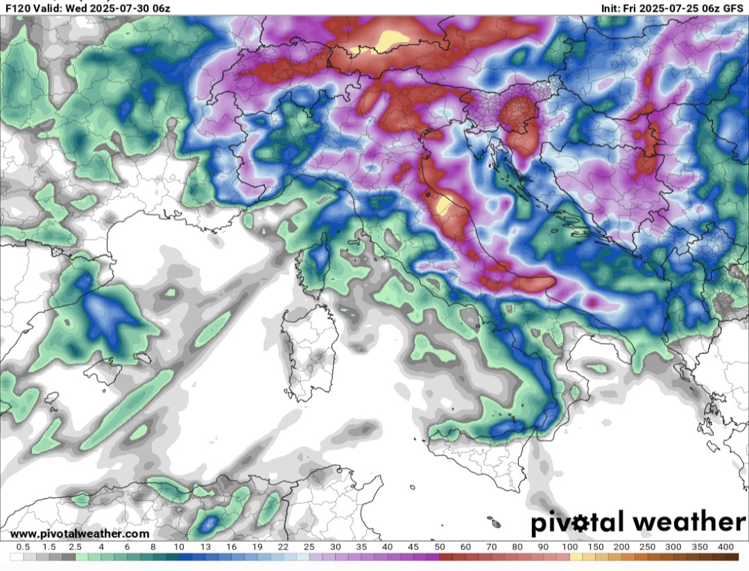 Piogge cumulate al 30 luglio 