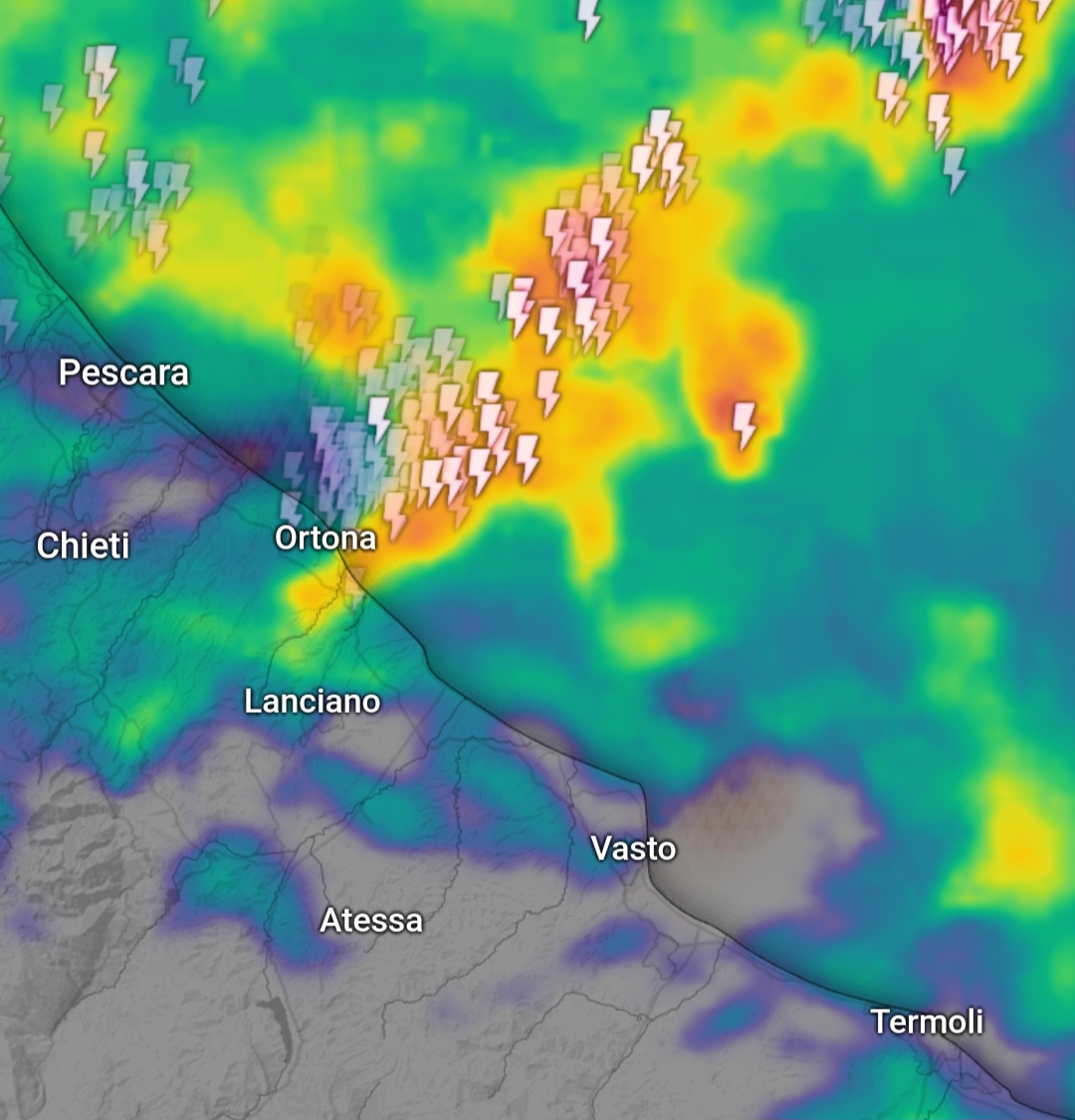 Radar meteo Adriatico 28 luglio
