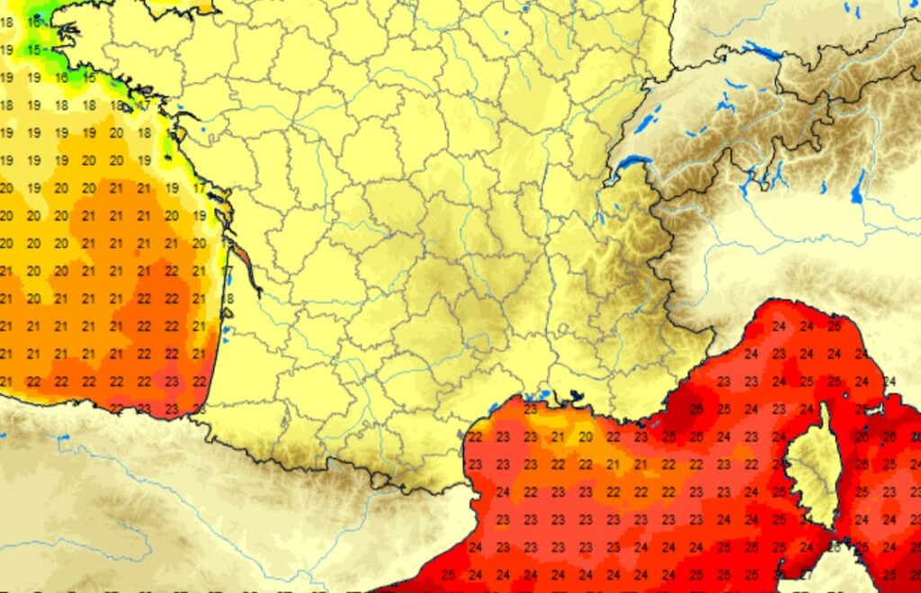 Temperature Mediterraneo mar ligure