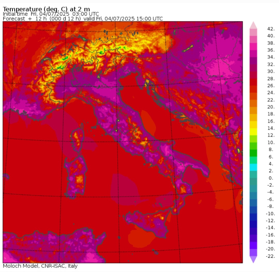 Temperature massime 4 luglio