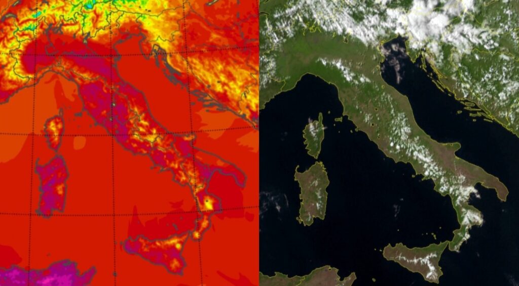 Temperature massime e satellite 11 luglio