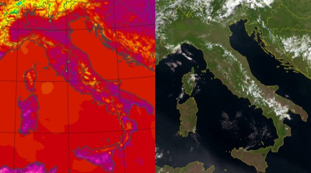 Temperature massime e satellite 14 luglio