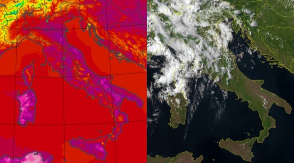 Temperature massime e satellite 19 luglio
