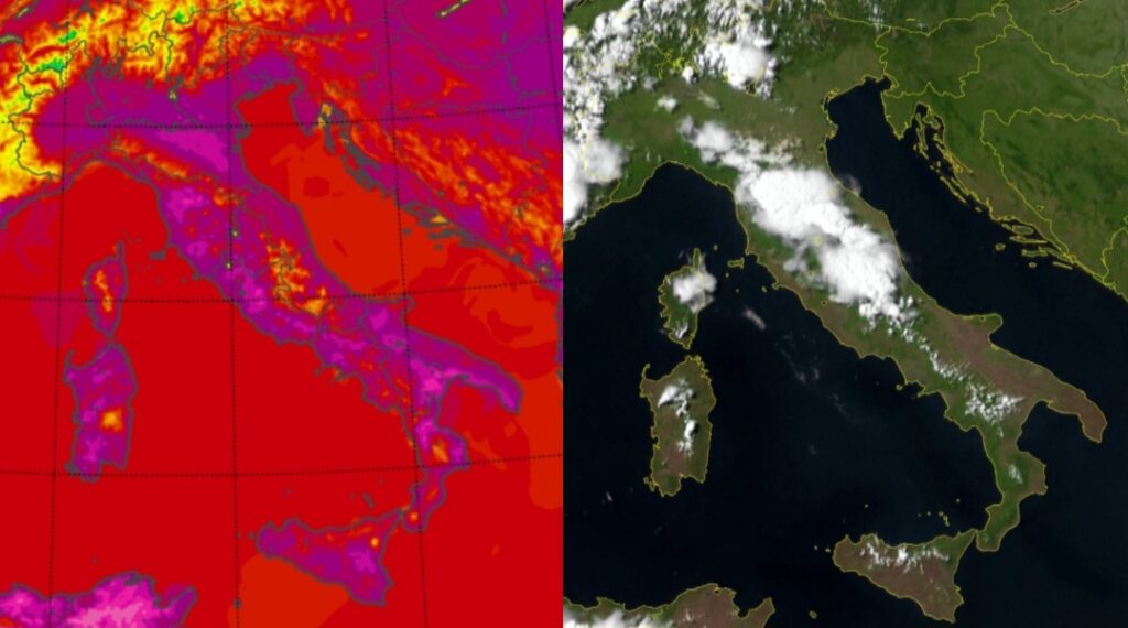 Temperature massime e satellite 2 luglio