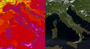 Temperature massime e satellite 22 luglio