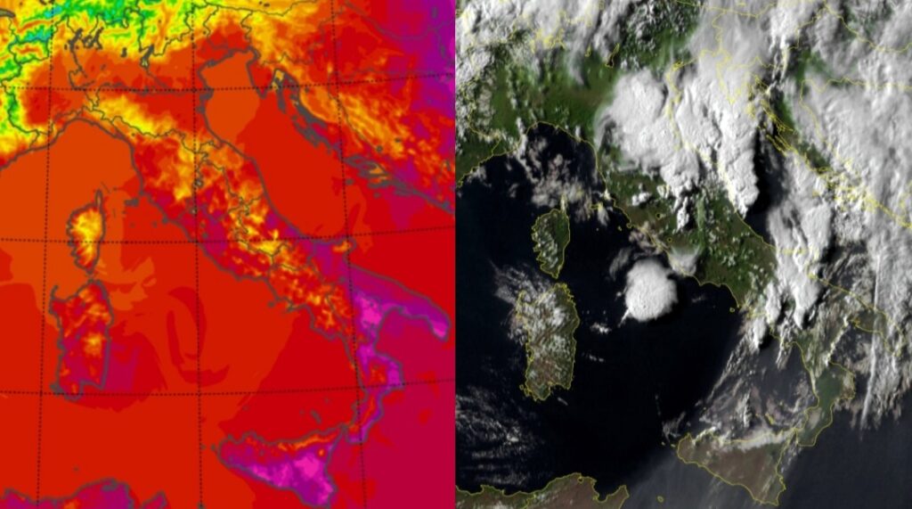Temperature massime e satellite 26 luglio