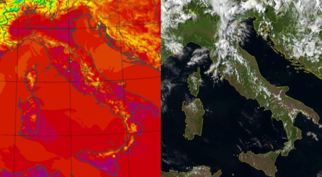 Temperature massime e satellite 27 luglio