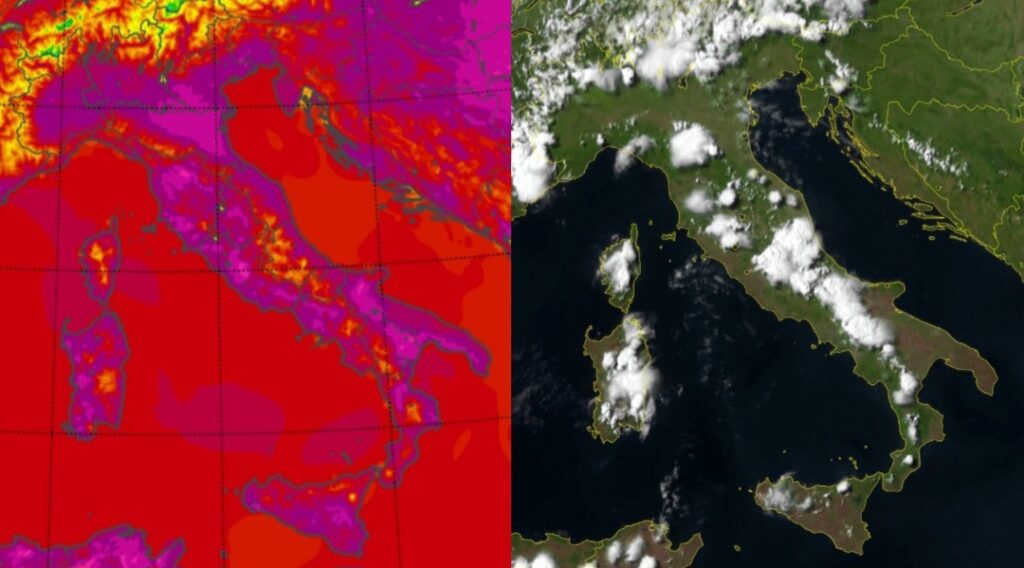 Temperature massime e satellite 3 luglio