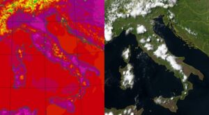 Temperature massime e satellite 3 luglio